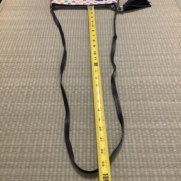 Brighton Love and Joy Canvas Crossbody Bag Hearts Straps and Bow with Tassel - Picture 7 of 7